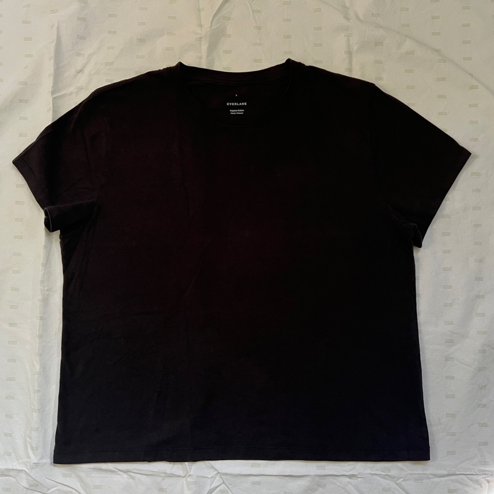 Everlane box-cut tee, washed black, large